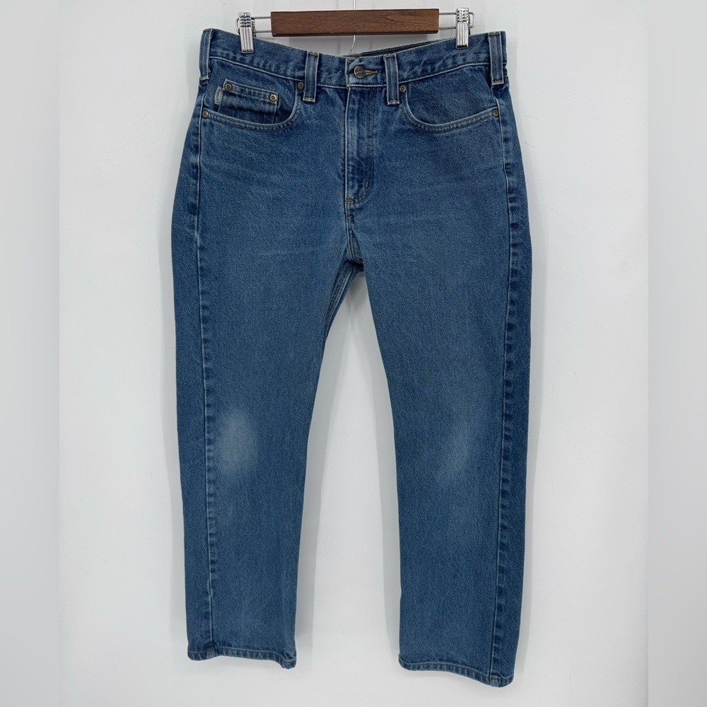 Carhartt Men's Relaxed Fit Denim Blue Durable Work Jeans Size 34X30 100% Cotton